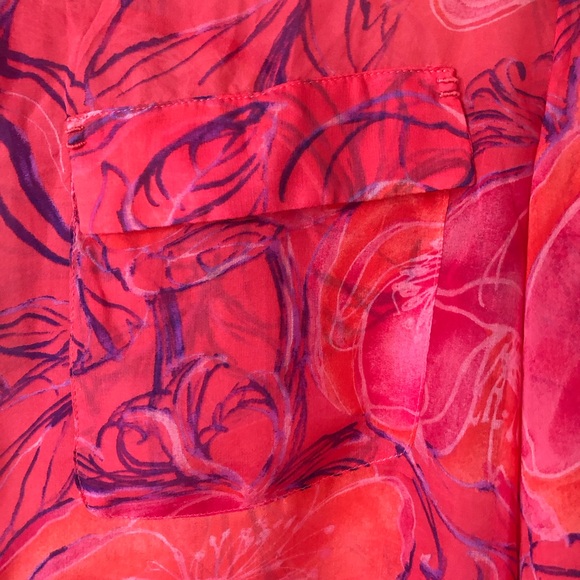 ELIE TAHARI 100% Silk Sheer Floral Blouse - Women’s SP - Picture 7 of 14